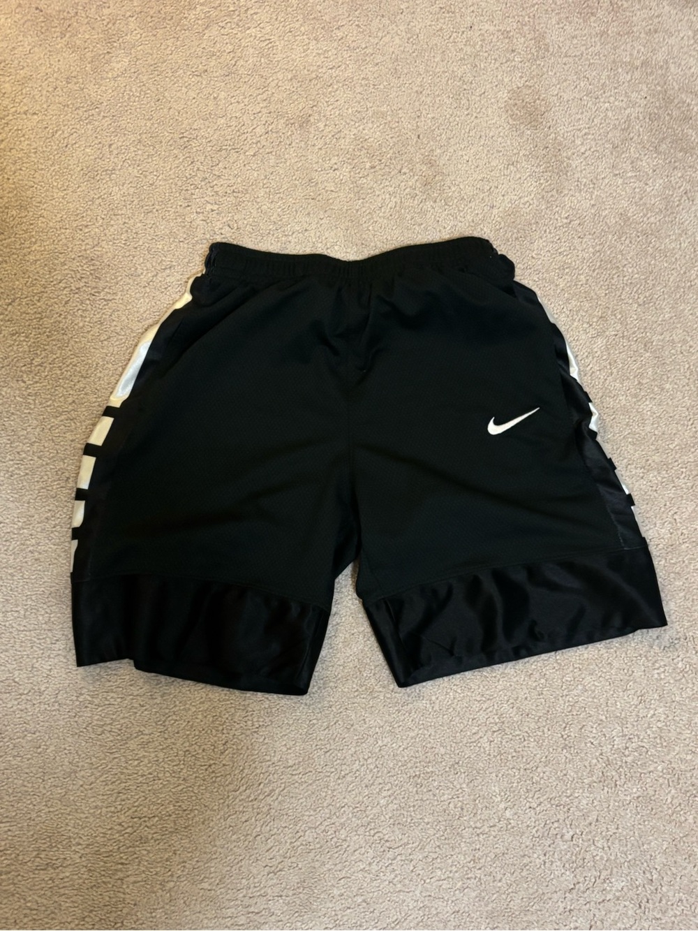 Nike Black Kids Shorts with White Swoosh